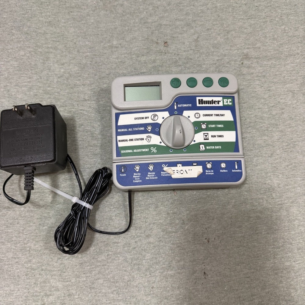 Hunter EC-600i 6-zone Sprinkler Controller Watering Timer With Power Adapter Vf2